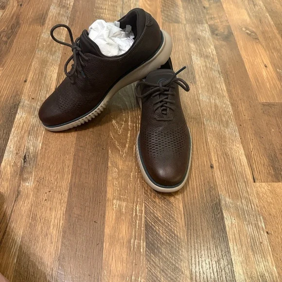 Cole Haan Dark Brown Leather Oxfords - Picture 2 of 5